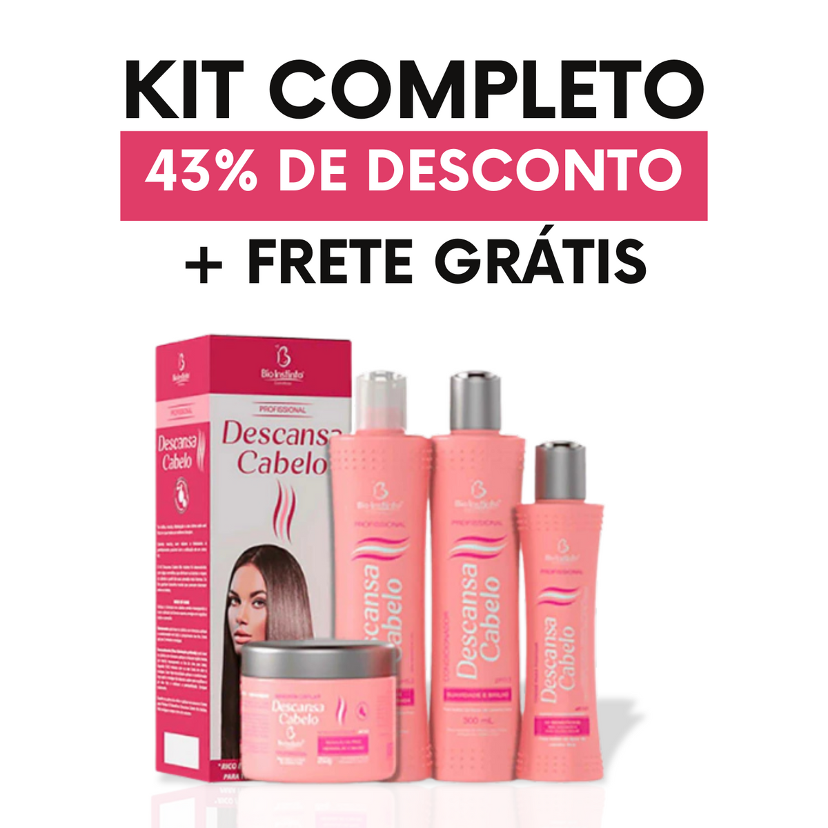 KIT Capilar Descansa Cabelo - Antifrizz e Hidratação Profunda