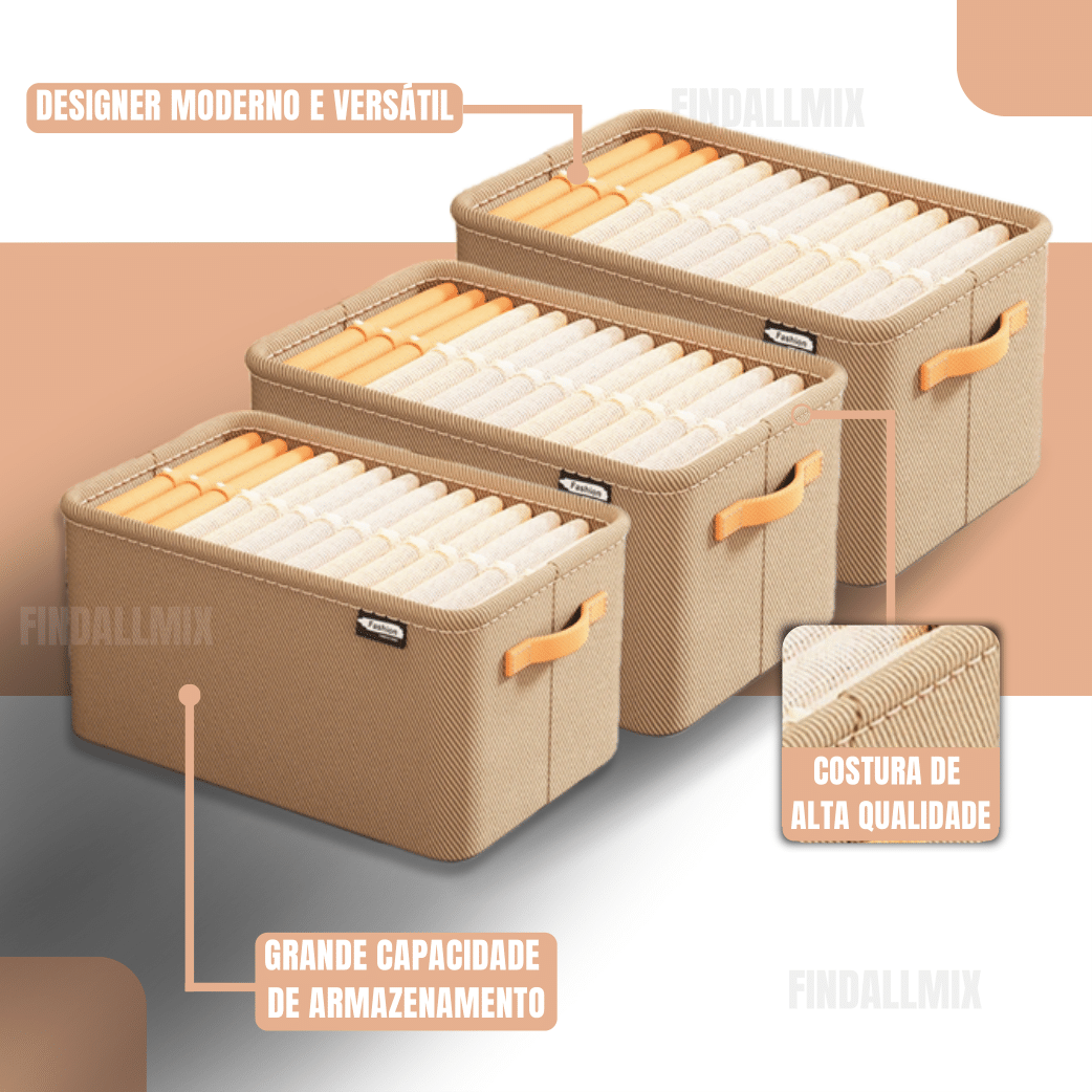 Organizador de Roupas Dobrável Luxe Box® (Compre 1 Leve 3) - Queima de Estoque 🔥