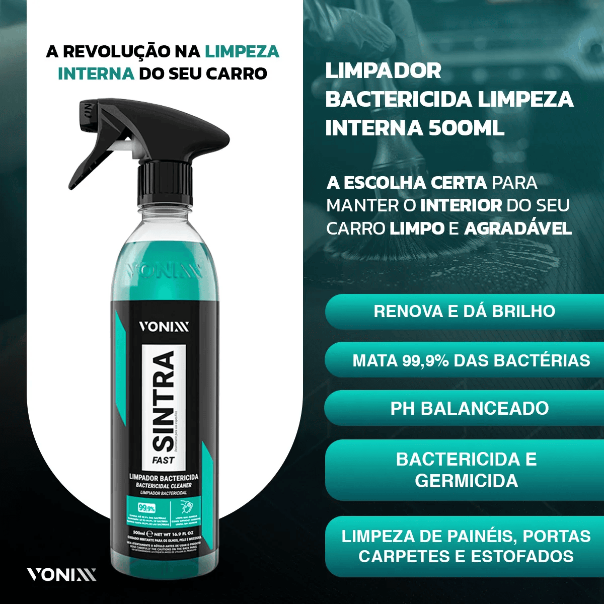 Sintra Fast Limpador Bactericida 500ml - Imagem 3